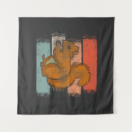 Eekhoorn Dierenretro Wandkleed (Voorkant (horizontaal))