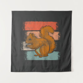 Eekhoorn Dierenretro Wandkleed