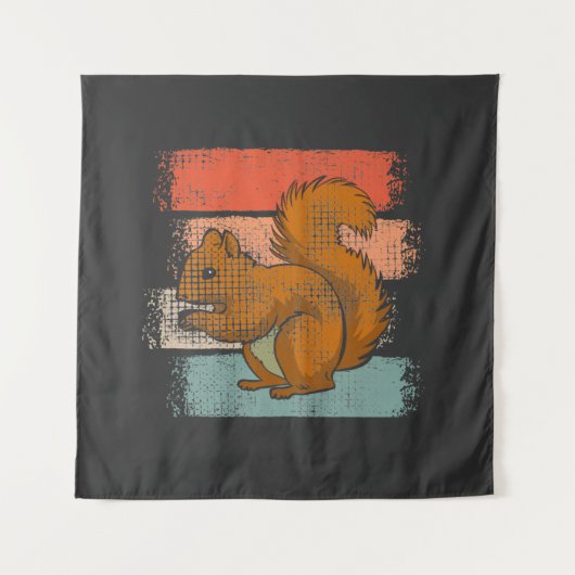 Eekhoorn Dierenretro Wandkleed (Voorkant)