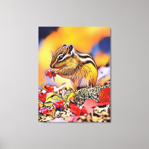 Eekhoorn digitaal kunstschilderij canvasprint canvas afdruk