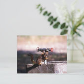 Eekhoorn drink briefkaart (Staand voorkant)