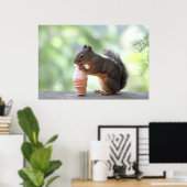 Eekhoorn Een ijsklok eten Poster (Thuiskantoor)