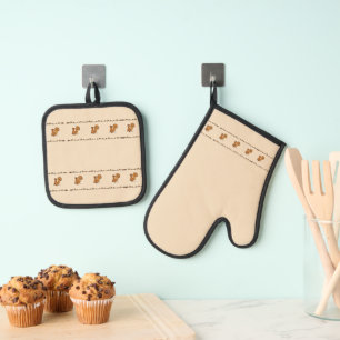 Eekhoorn Eikel & Bladeren Ovenwant & Pannenlap Set