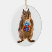 Eekhoorn en Cadeau Keramisch Ornament (Rechts)