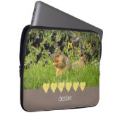Eekhoorn en geel hart Elektronica Bag Laptop Sleeve (Voorkant Rechts)