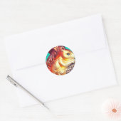Eekhoorn en pinecone  herfst winter ornament ronde sticker (Envelop)
