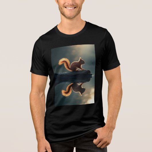 "Eekhoorn en reflectie" Tri-Blend Shirt (Voorkant)