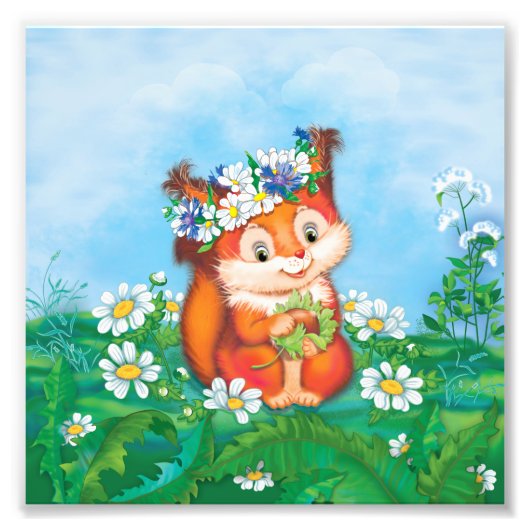 eekhoorn foto afdruk (Voorkant)