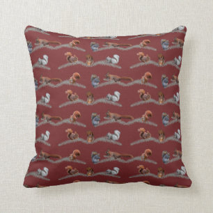 Eekhoorn Frenzy Pillow (Bourgogne) Kussen