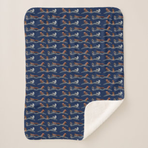 Eekhoorn Frenzy Sherpa Dekbed (Marineblauw) Deken