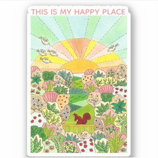 Eekhoorn Garden Sticker (Voorkant)