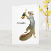 Eekhoorn gefeliciteerd Kaart (Gele Bloem)