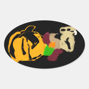 Eekhoorn gezellig ovale sticker