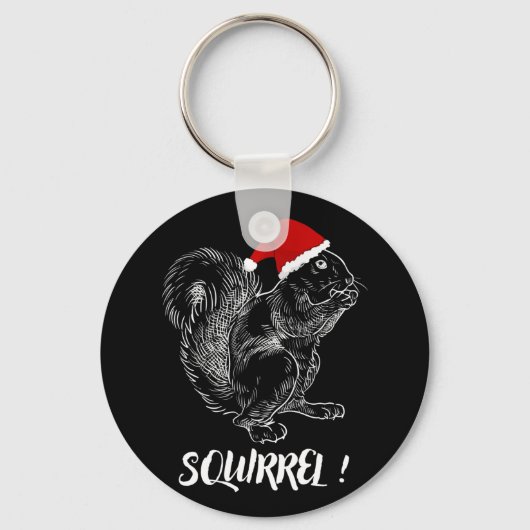 Eekhoorn - Grappig kerstontwerp T-Shirt Sleutelhanger (Voorkant)