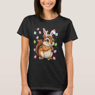 Eekhoorn Happy Pasen Eierzoeker Konijn Oor Eekhoor T-shirt