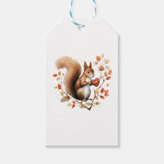Eekhoorn Hart Nut Valentijnsdag Woodland Cadeaulabel