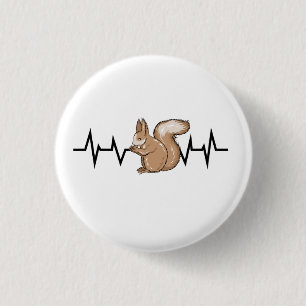 Eekhoorn Hartslag Eekhoorn Lover Ronde Button 3,2 Cm