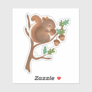 Eekhoorn - Illustratie bos bos bos Sticker