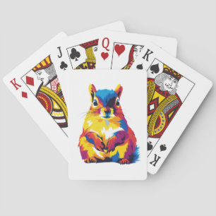 Eekhoorn Illustratie Waterverf Kunst Schilderij Pokerkaarten