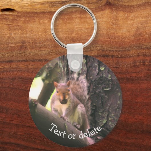 Eekhoorn in boomdierkunst gepersonaliseerd sleutelhanger (Voorkant)