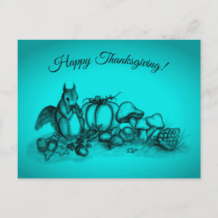 Eekhoorn in de herfst, Happy Thanksgiving! Feestdagenkaart