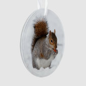 Eekhoorn in de sneeuw ornament (voorkant)