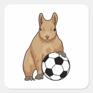 Eekhoorn in de sport vierkante sticker