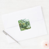 Eekhoorn in een lichtblauwe lijst vierkante sticker (Envelop)