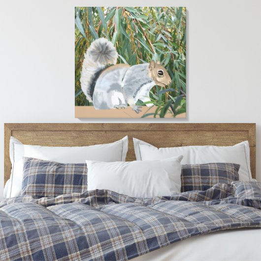 Eekhoorn in het landschilderwerk canvas afdruk (Insitu (Slaapkamer))