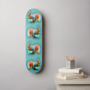 Eekhoorn in moderne stijl skateboard
