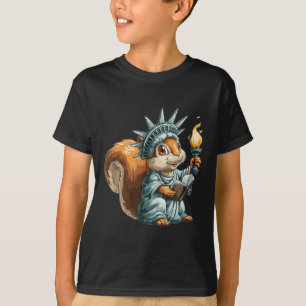 Eekhoorn in Vrijheidsbeeld kostuum voor jongens en T-shirt