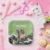 Eekhoorn Kerst Feestdagen Papier Bord (Feest)