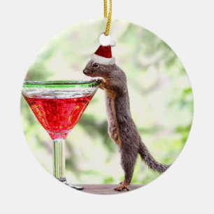 Eekhoorn kerstfeest keramisch ornament