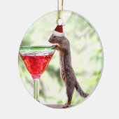 Eekhoorn kerstfeest keramisch ornament (Links)