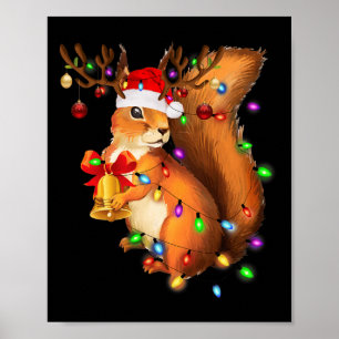 Eekhoorn Kerstlicht Familie Matching Trui P Poster
