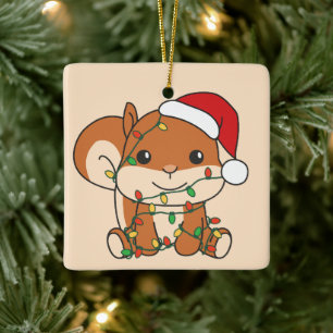 Eekhoorn Kerstmis Winter Dieren Vakantie Eekhoorn Keramisch Ornament