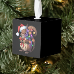 Eekhoorn Kerstverlichting Kerstfeest Familie Kubus Ornament