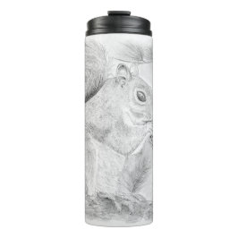 Eekhoorn knabbelen een snack thermische tuimelaar thermosbeker