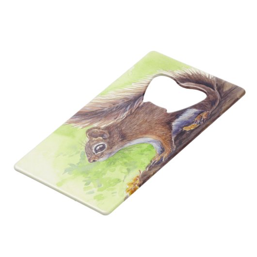eekhoorn kredietkaart flessenopener (Voorkant Gekanteld)