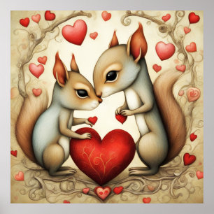 Eekhoorn Liefde 1 Poster