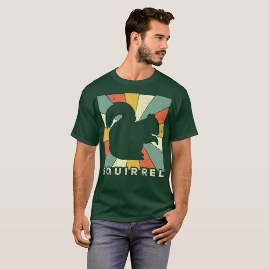eekhoorn Lover Retro Style Dier T-shirt (Voorkant volledig)