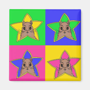 Eekhoorn Magnet 4 kleuren   Origineel dierentekeni Magneet