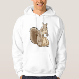Eekhoorn met beker koffie hoodie