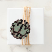 Eekhoorn met Bloemen Feestelijke Kunst Gift Label (In situ)