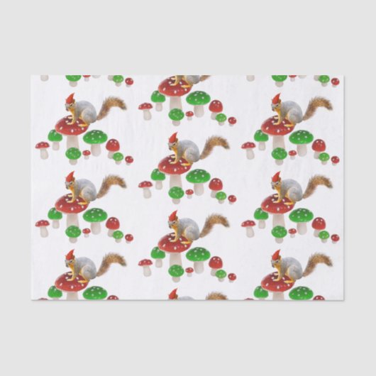 Eekhoorn met champignons tissuepapier (Voorkant)