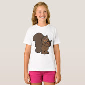 Eekhoorn Met Een Eikel T-shirt (Voorkant volledig)