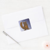 Eekhoorn met een eikel vierkante sticker (Envelop)