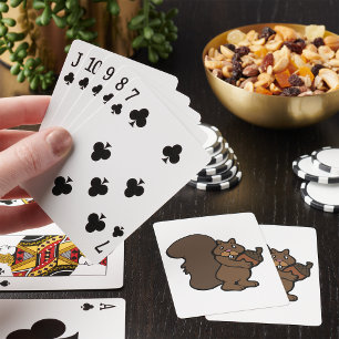 Eekhoorn met eikel knuffelig bosdier pokerkaarten