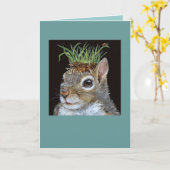 eekhoorn met grasklompkaart kaart (Gele Bloem)