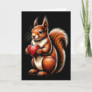 Eekhoorn met hart Valentijnsdag Schattig Valentijn Kaart
